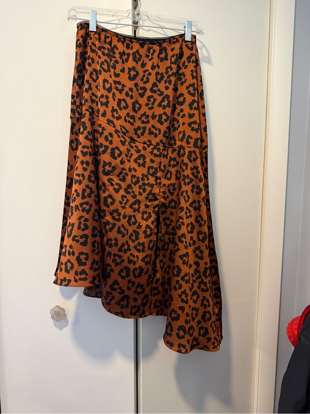 everleigh Brown and Black Leopard Print High-Low Skirt